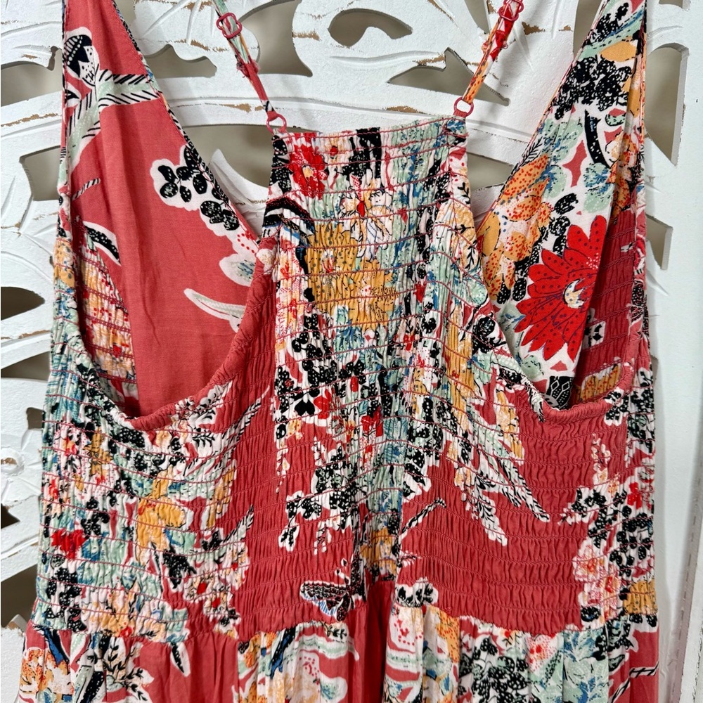 Free People Through the Vine Salmon Floral Maxi Dress - Picture 7 of 11